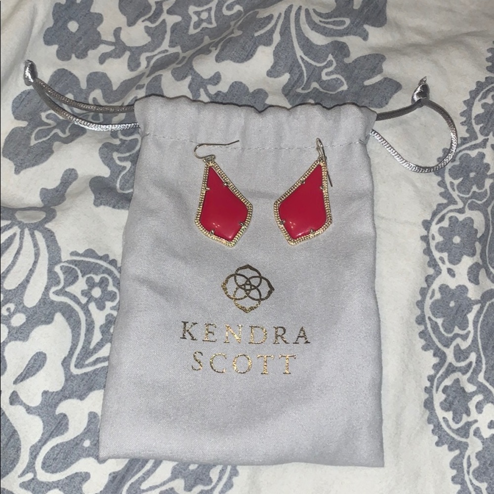 Kendra Scott Alex Gold Drop Earrings in Red